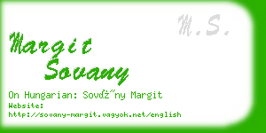 margit sovany business card